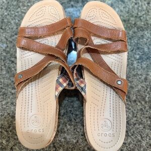 CROCS Women's Tan Strappy Sandals